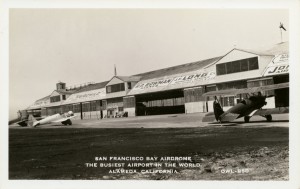 The Busiest Airport in the World, San Francico Bay Airdrome, Alameda, California, old postcard  